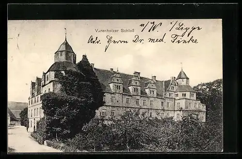 AK Varenholz, Ansicht vom Varenholzer Schloss