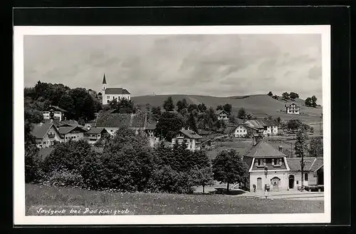 AK Saulgrub bei Bad Kohlgrub, Teilansicht mit Kirche