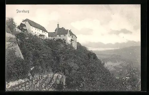 AK Dornburg, Burg mit Blick ins Tal