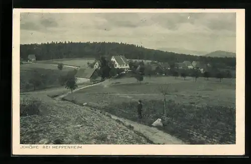 AK Juhöhe bei Heppenheim, Blick zum Dorf