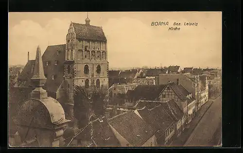 AK Borna, Kirche im Stadtbild