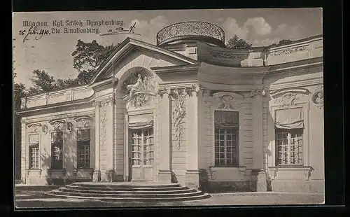 AK München, Kgl. Schloss Nymphenburg, Amalienburg