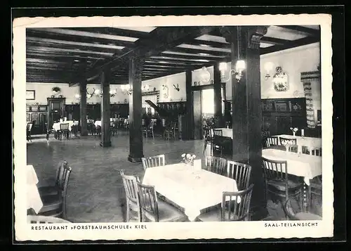 AK Kiel, Restaurant Forstbaumschule, Innenansicht Saal