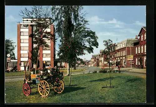 AK Büdelsdorf, Hollerstrasse mit Hochhaus