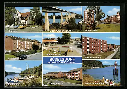 AK Büdelsdorf /Nord-Ostsee-Kanal, Rader Autobahnbrücke, Sportallee