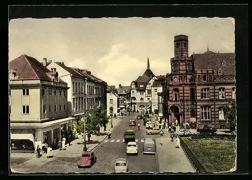 AK Rendsburg, Jungfernstieg aus der Vogelschau