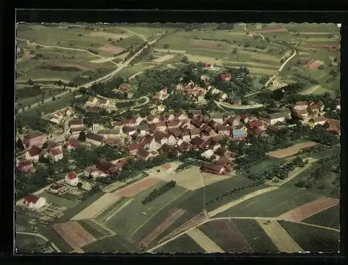 AK Oberreidenbach, Fliegeraufnahme des Dorfes