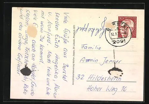 AK Borstel, Kinderheim, Altes Forsthaus, Lebensmittelgeschäft von Heinz Gehrdau