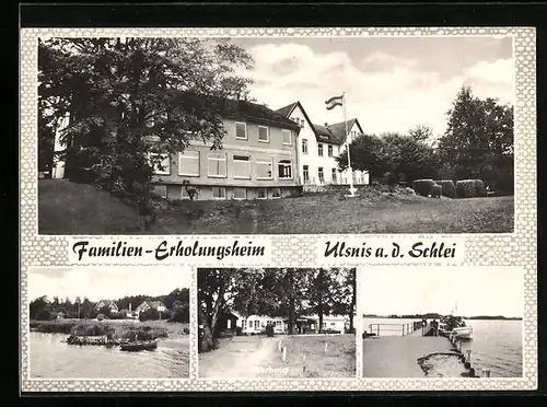 AK Ulsnis a. d. Schlei, Familien-Erholungsheim, Fährhaus, Bootsanleger