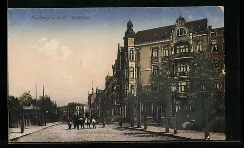 AK Hamburg-Harburg, Partie im Postweg