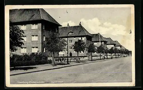 AK Hamburg-Finkenwärder, Partie im Norderdeich