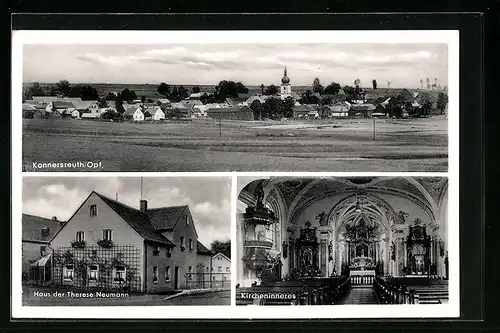 AK Konnersreuth /Opf., Gesamtansicht, Haus der Therese Neumann
