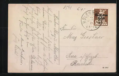 AK Alexandersbad, Ortspartie mit Andacht