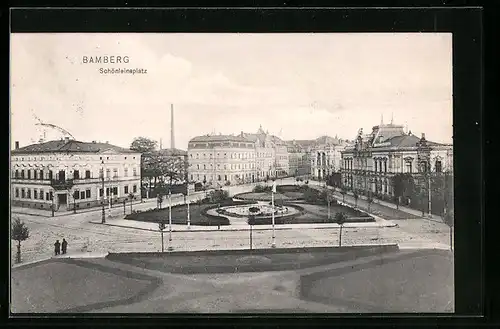 AK Bamberg, Schönleinsplatz aus der Vogelschau