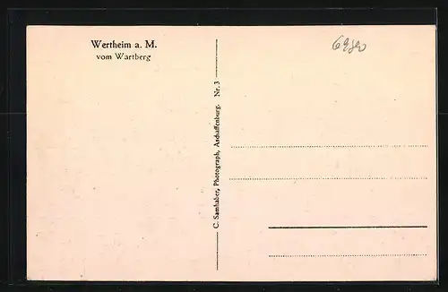 AK Wertheim a. M., Blick vom Wartberg
