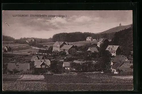 AK Steinbergen /Wesergebirge, Teilansicht aus der Vogelschau