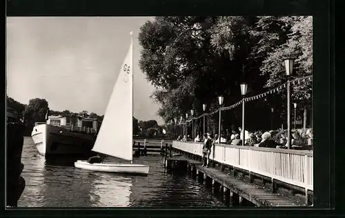 AK Woltersdorf, HO-Gaststätte Bellevue, Am Flakensee, Boote