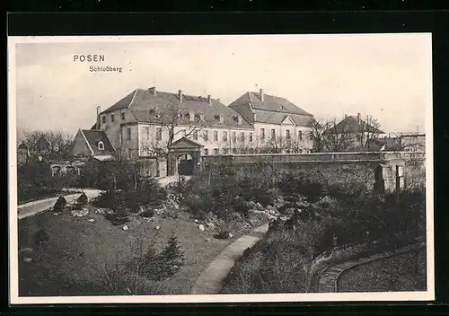 AK Posen / Poznan, Schlossberg mit Anlagen