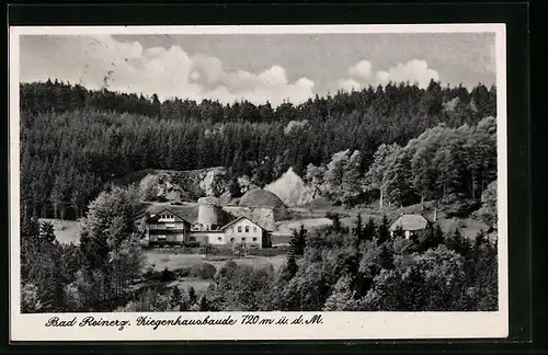 AK Bad Reinerz, Ziegenhausbaude aus der Vogelschau