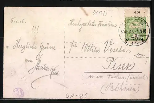 AK Budapest, Partie in der Andrássy-Strasse