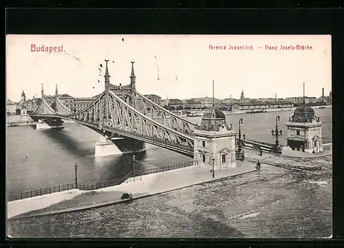 AK Budapest, Partie an der Franz Josefs-Brücke