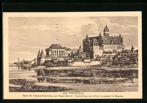 AK Marienburg, Ansicht der Burg vom Wasser