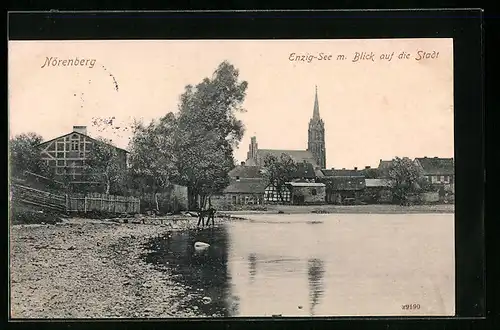 AK Nörenberg, Enzig-See m. Blick auf die Stadt
