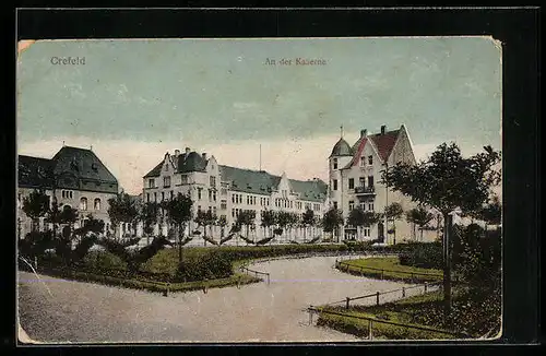 AK Crefeld, An der Kaserne mit Anlagen