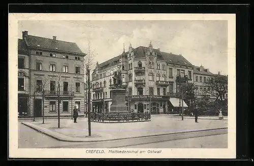 AK Crefeld, Moltkedenkmal am Ostwall