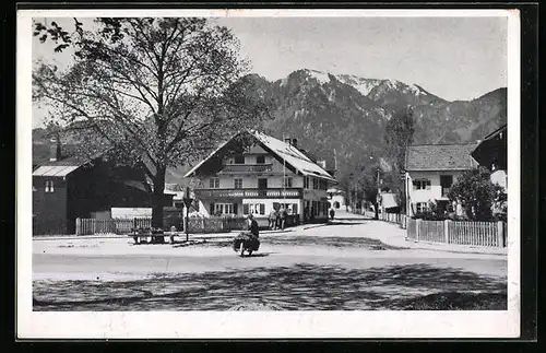 AK Lenggries, Partie in der Bahnhofstrasse