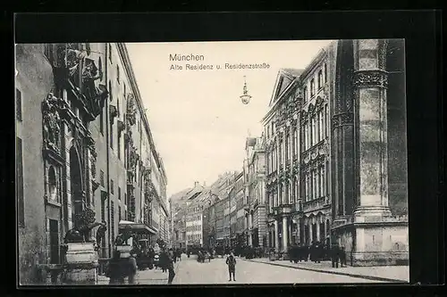 AK München, Alte Residenz und Residenzstrasse