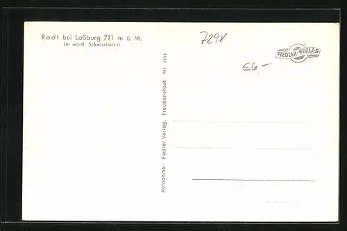 AK Rodt b. Lossburg, Gesamtansicht, Südl. und Nördl. Ortsteil