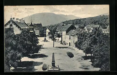 AK Sulz, Marktplatz aus der Vogelschau