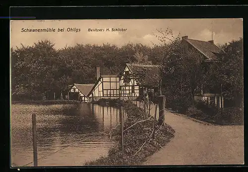 AK Ohligs, Gasthaus Schwanenmühle von H. Schlicker
