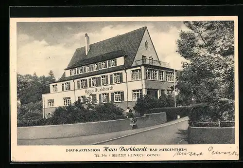 AK Bad Mergentheim, Diät-Kurpension Haus Burkhardt von Heinrich Ratsch