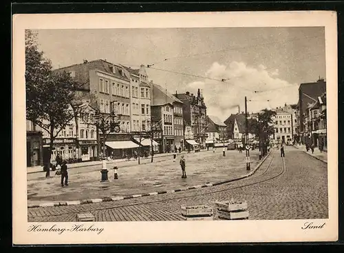 AK Hamburg-Harburg, Der Sand, Marktplatz