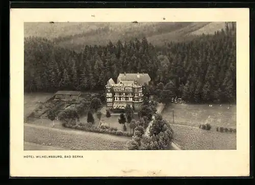 AK Bad Berka, Hotel Wilhelmsburg, Fliegeraufnahme