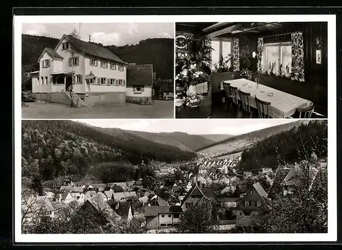 AK Unterreichenbach /Schwarzwald, Gasthaus zur Sonne, Ortsansicht