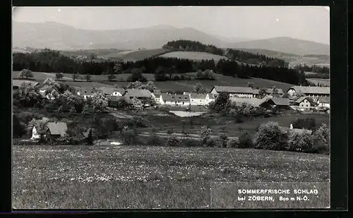 AK Schlag bei Zöbern, Ortsansicht mit Umgebung