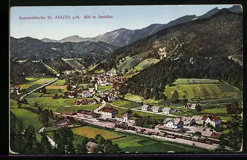 AK St. Aegyd a. N., Gesamtansicht aus der Vogelschau