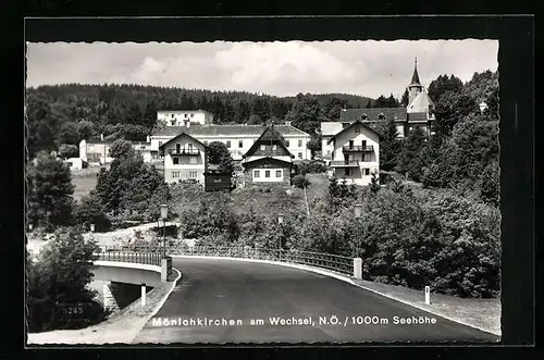 AK Mönichkirchen am Wechsel, Teilansicht von der Strassenbrücke aus