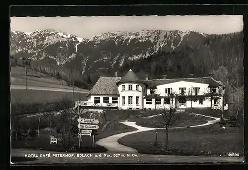 AK Edlach /Rax, Hotel Cafe Peterhof mit Anlagen