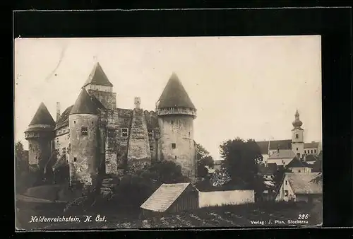 AK Heidenreichstein, Teilansicht mit Burg und Kirche
