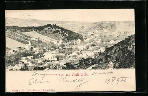 AK Hinterbrühl, Gesamtansicht aus der Vogelschau