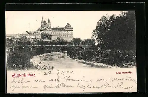 AK Klosterneuburg, Flusspartie mit Chorherrenstift