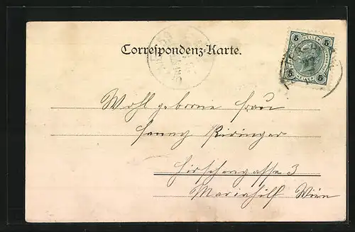 AK Hinterbrühl, Ortsansicht mit Feldern