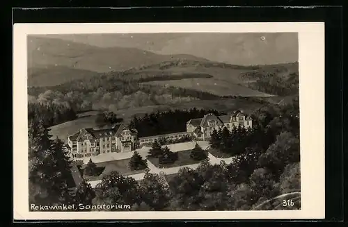 Künstler-AK Rekawinkel, Ansicht vom Sanatorium aus der Vogelschau