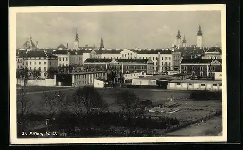 AK St. Pölten, Teilansicht der Stadt mit Kirchtürmen