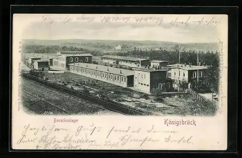 Relief-AK Königsbrück, Barackenlager