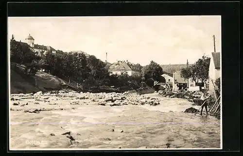 AK Gottleuba, Unwetterkatastrophe 1927, Gottleubatal